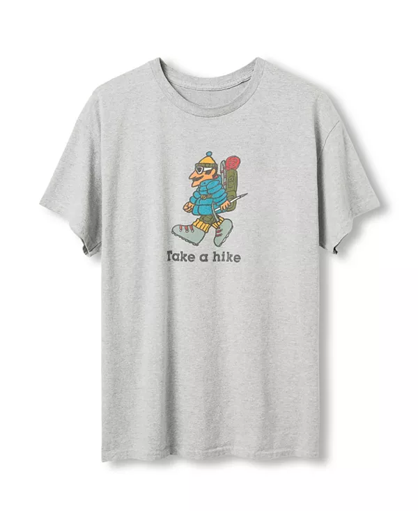 

Футболка унисекс с надписью «Прогуляйся по блошиному рынку» Junk Food Clothing, серый