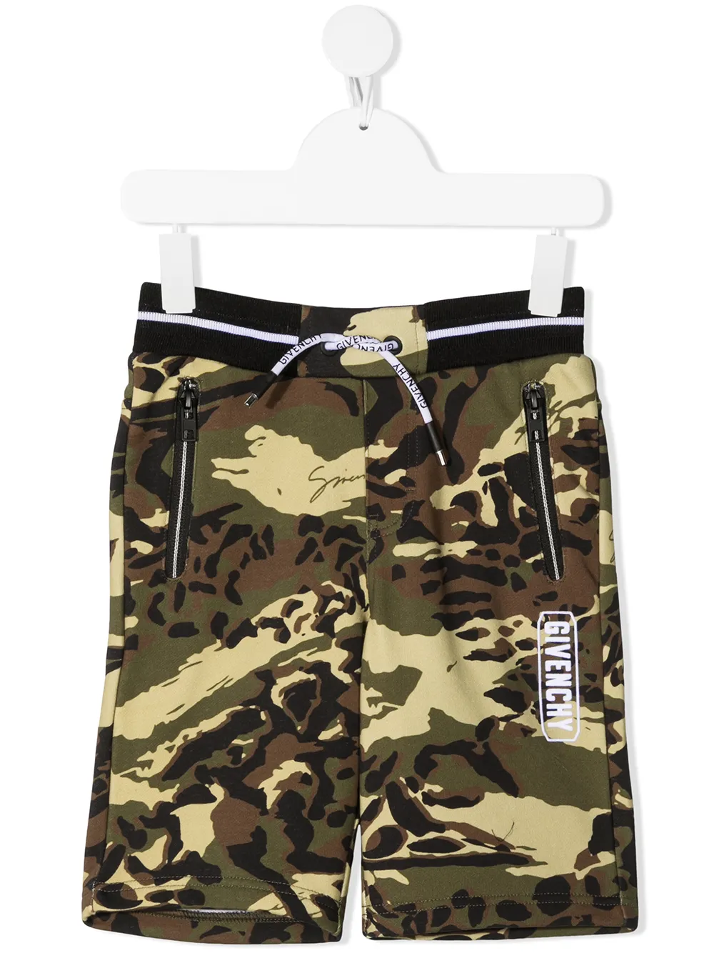 

Спортивные шорты с камуфляжным принтом Givenchy Kids, зеленый