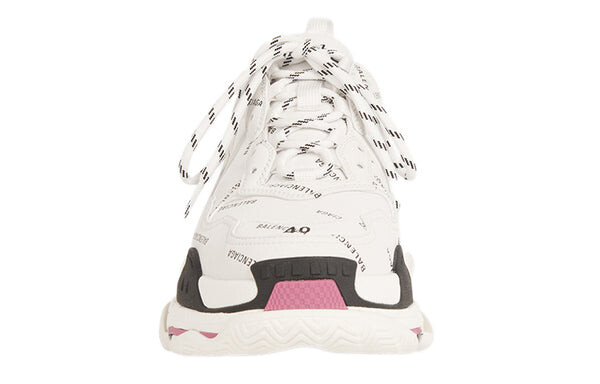 Кроссовки triple s sneaker 'allover logo white pink' Balenciaga, белый — фото 3