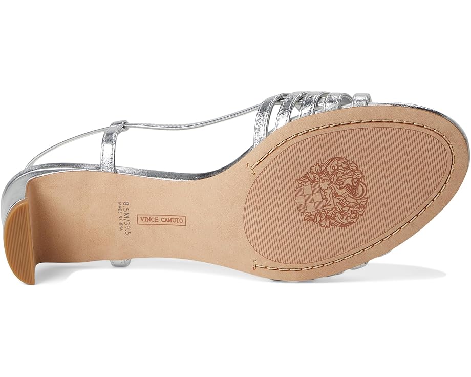 Туфли Vince Camuto Layton Strappy Kitten Heel Sandals, цвет Lux Silver — фото 3