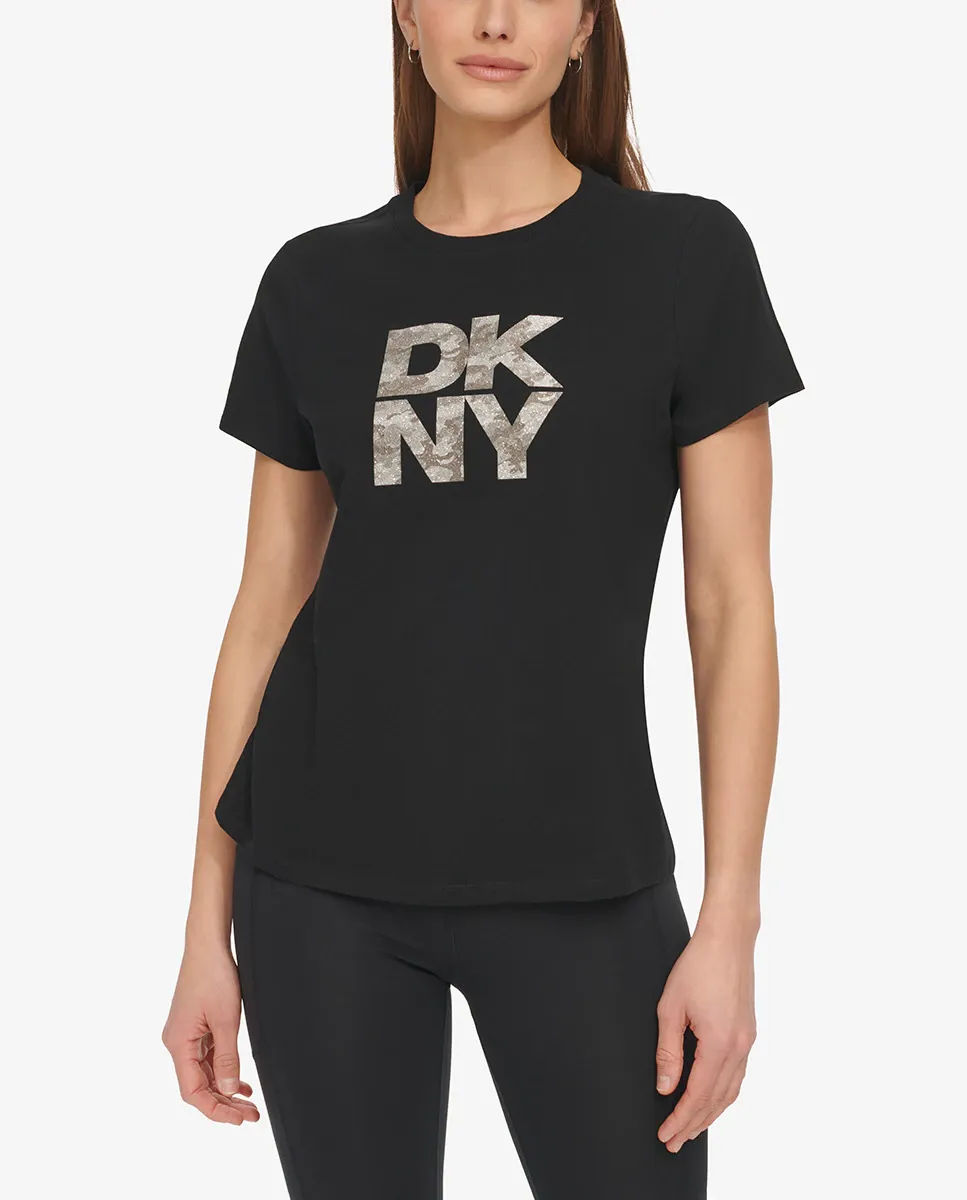 

Женская футболка с круглым вырезом и короткими рукавами DKNY, черный