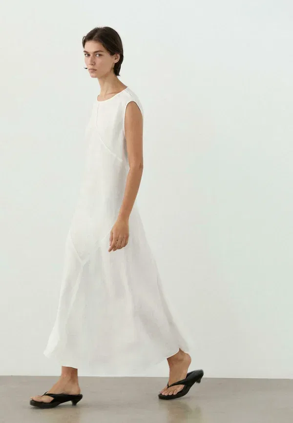 Платье макси Massimo Dutti, белый — фото 2