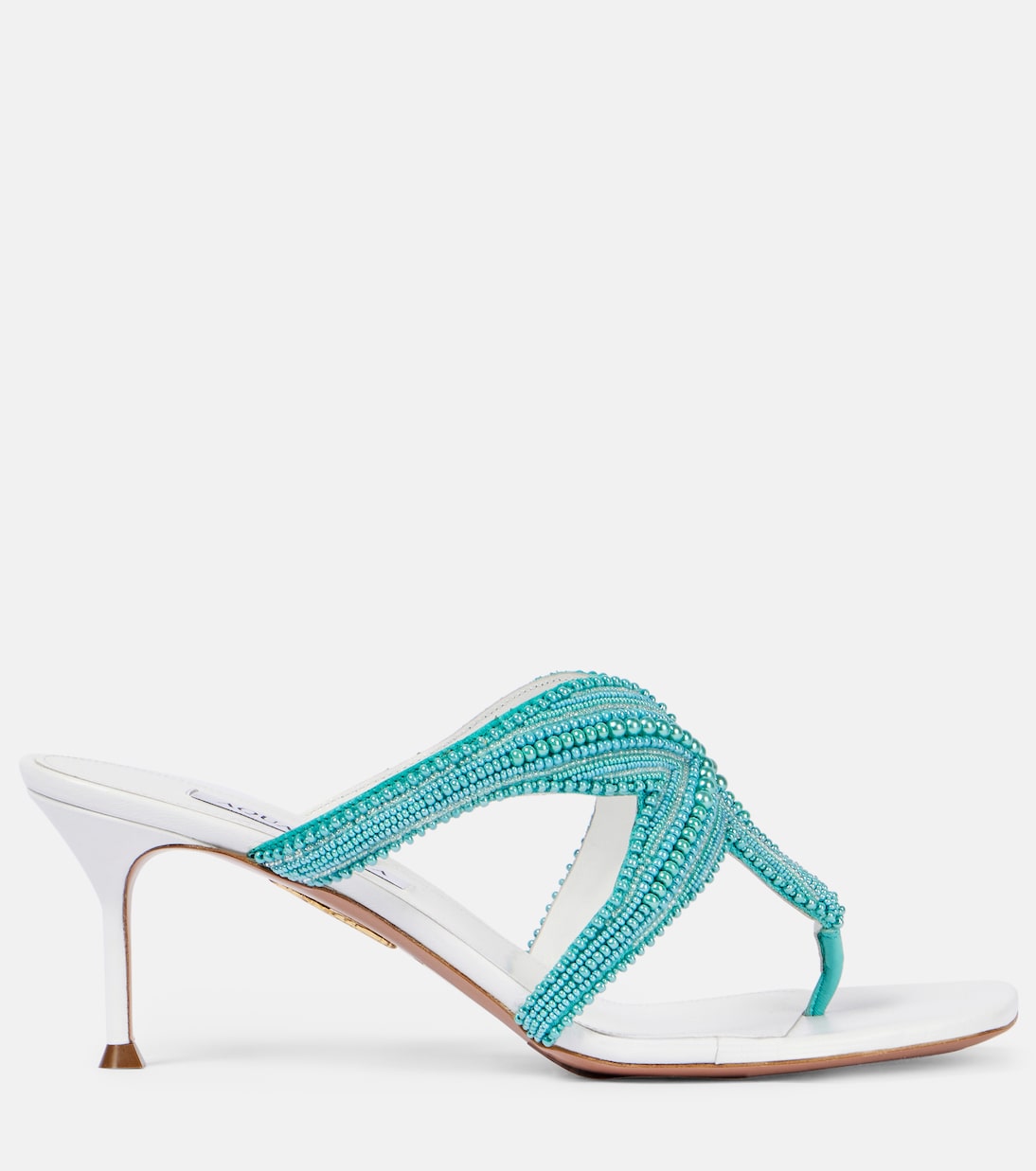 Риф Стар 65 кожаные сандалии-танкетки Aquazzura, Light Aquamarine — фото 4