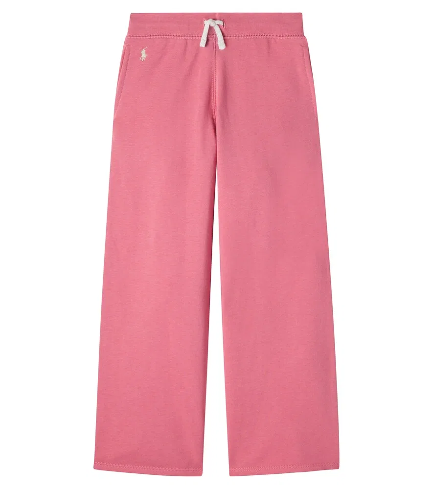 Спортивные штаны из смесовой хлопковой ткани Polo Ralph Lauren Kids, розовый