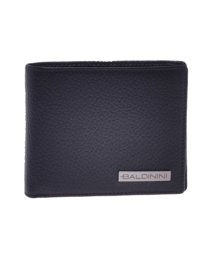 

Кошелек из черной зернистой кожи Baldinini, черный