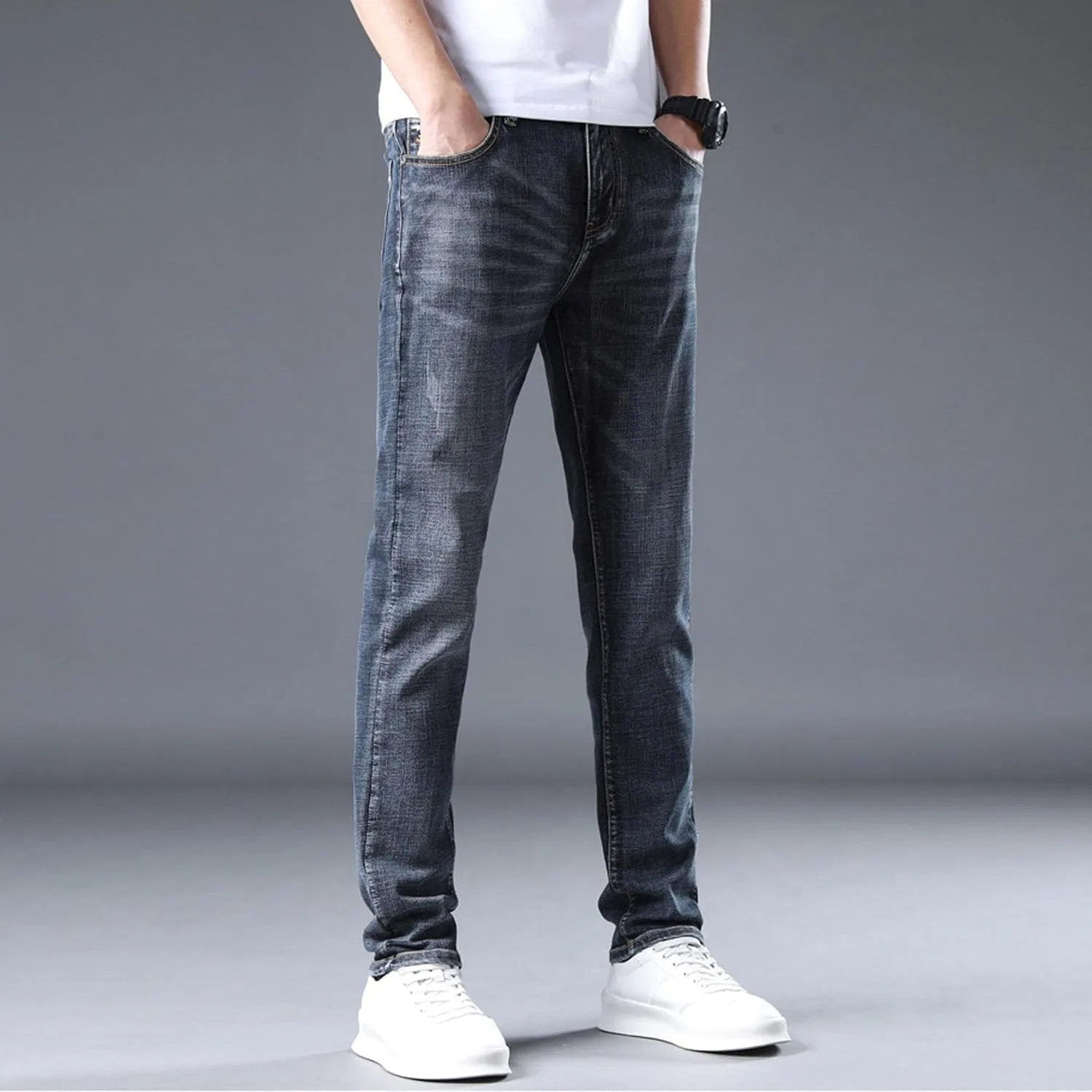 Джинсы Slim Fit, сине-серый — фото 3