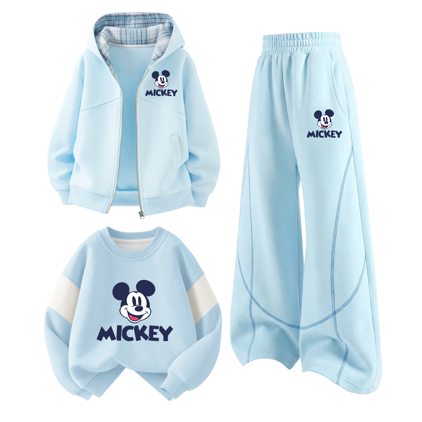 Детский спортивный комплект Casual из 3 предметов Disney, di wink k pudding синий+di wink k белый heather серый+di wink k pudding синий — фото 2