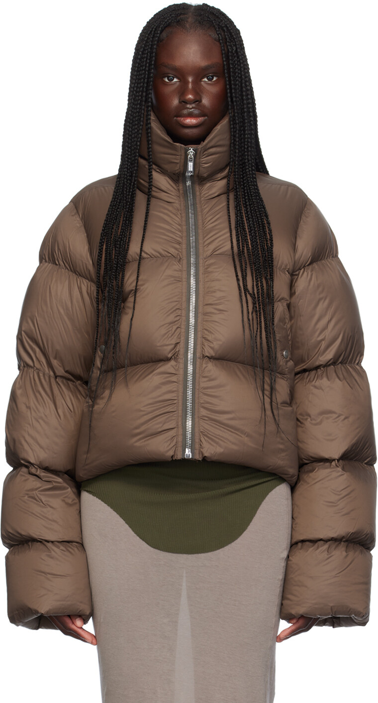 

Коричневый пуховик Porterville Turtle Rick Owens, Fawn