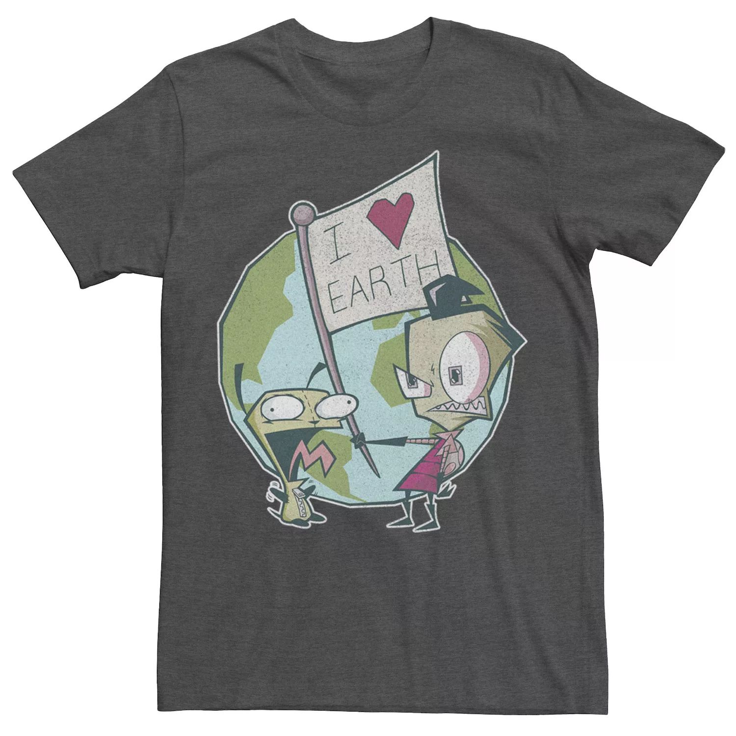 

Мужская футболка Invader Zim I Heart Earth с флагом Licensed Character