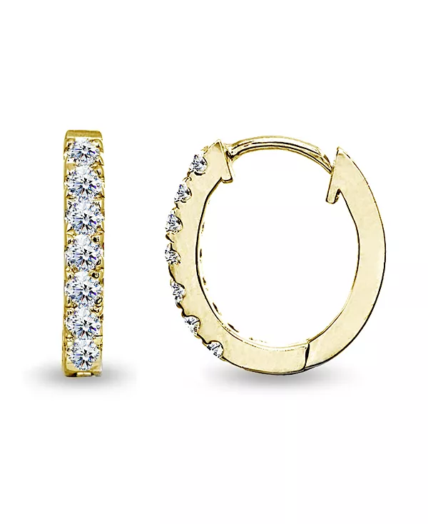 

Овальные серьги-кольца Huggie Hoop с кубическим цирконием из стерлингового серебра Giani Bernini, gold