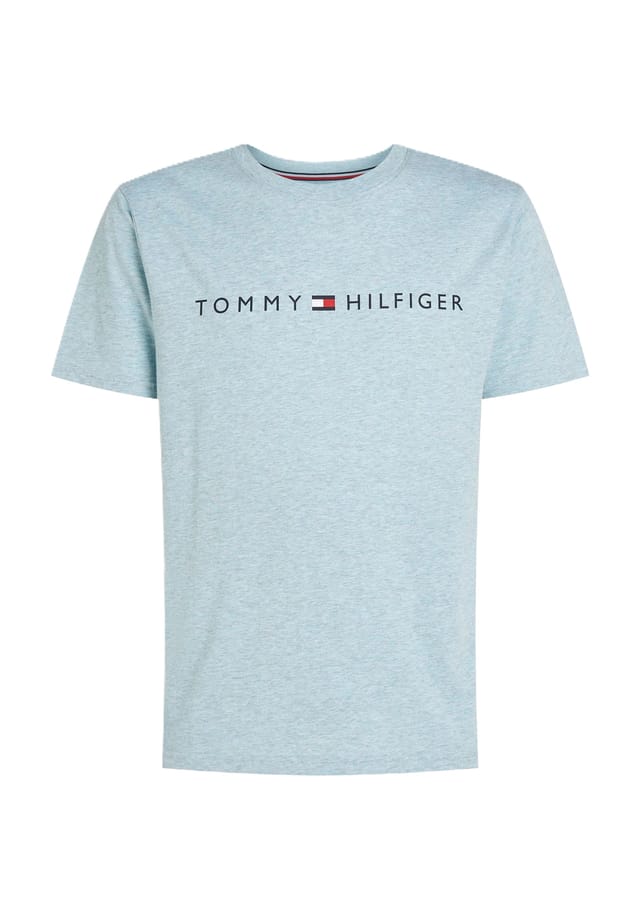 

Оригинальный дизайн логотипа на хлопковом верхе пижамы Tommy Hilfiger, цвет mq2 minty essence
