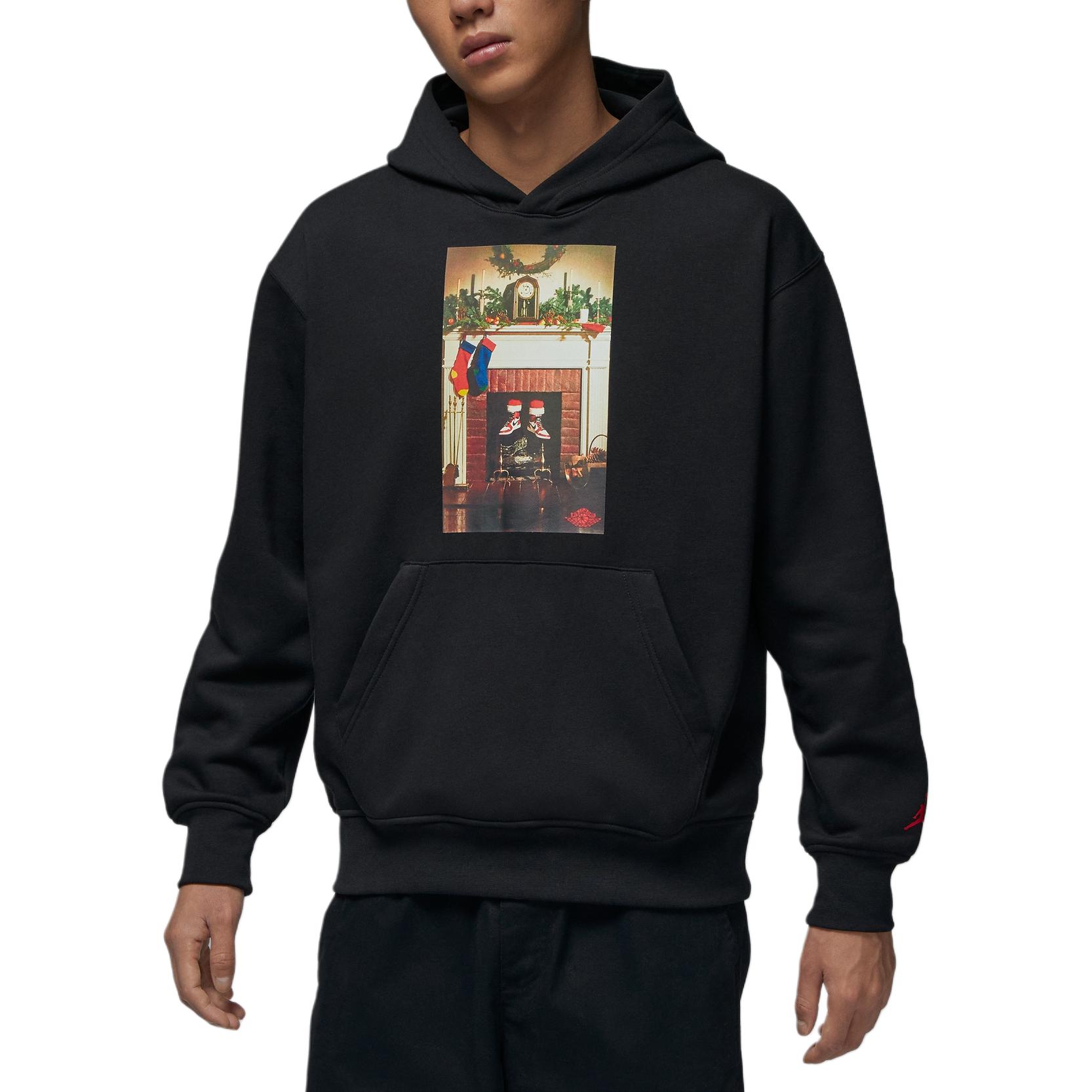 

Jordan Мужская толстовка 010 Черная/Красная с капюшоном, средней толщины