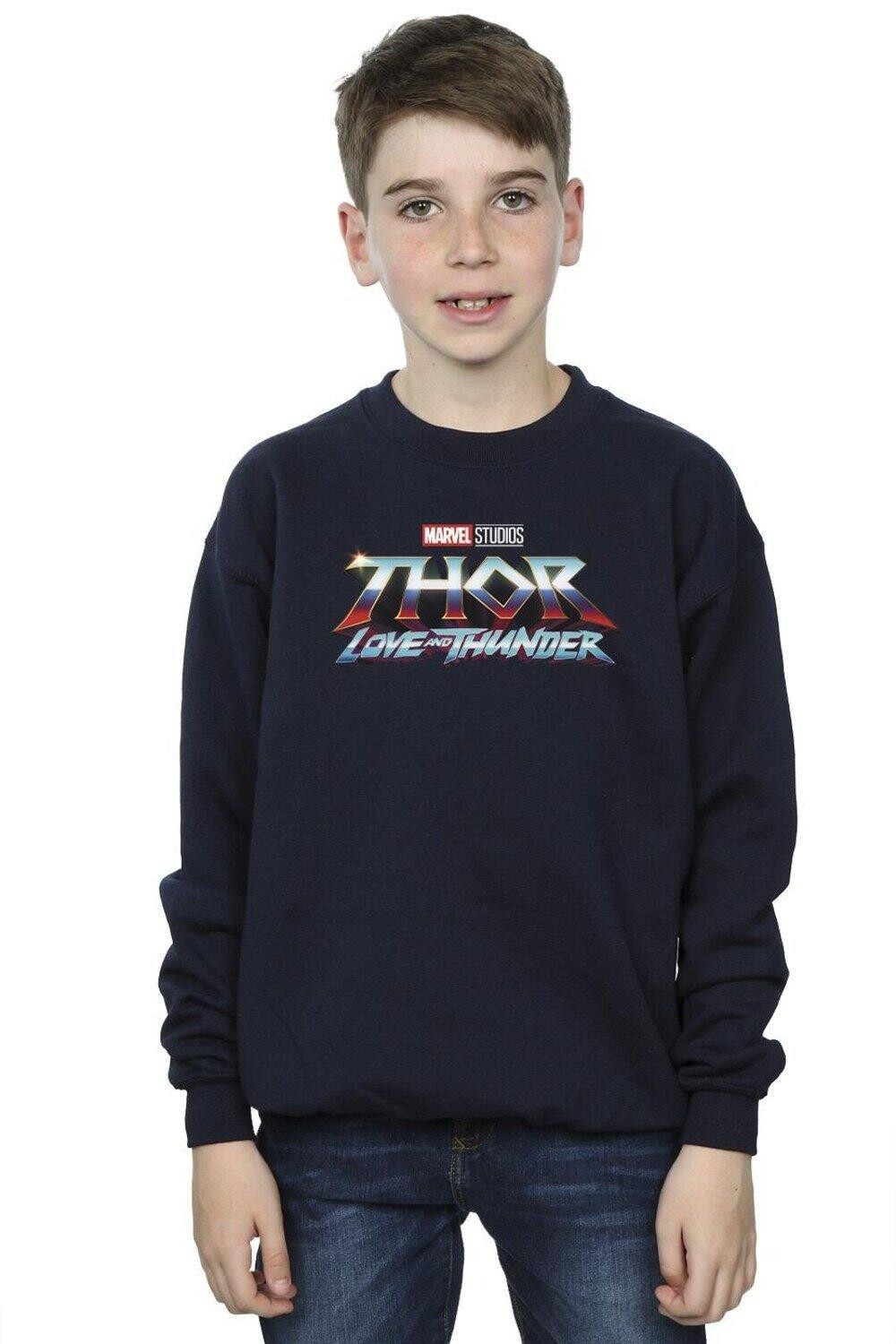 

Толстовка с логотипом Thor Love And Thunder Marvel, темно-синий