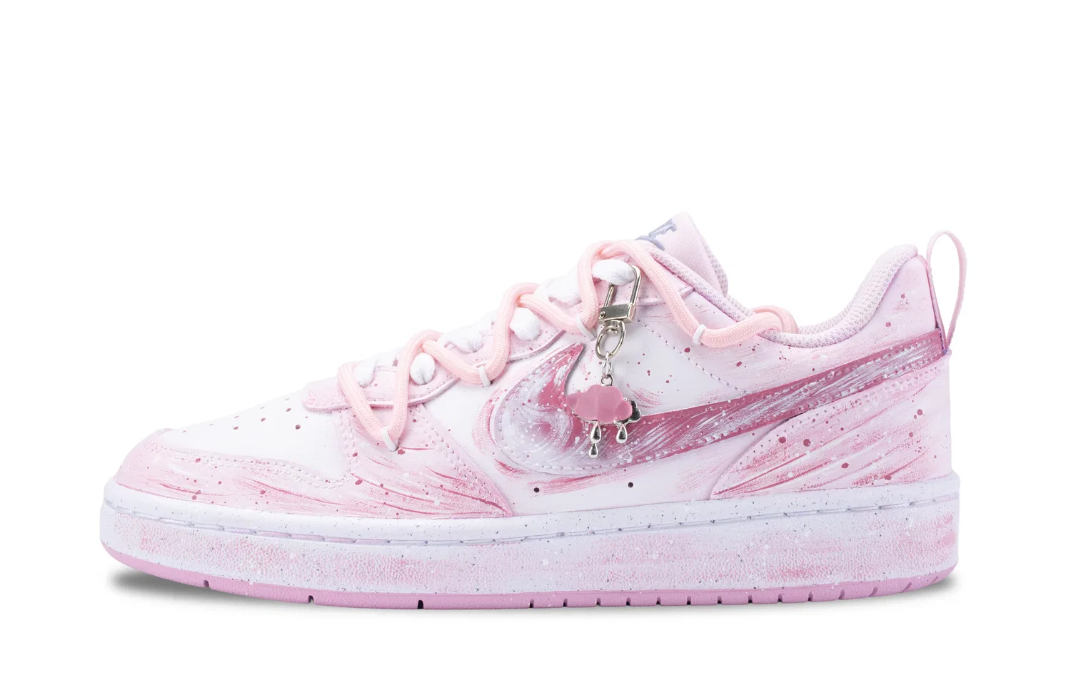 Кроссовки для скейтбординга Nike Court Borough Pink Mist Yarn Leather розовые — фото 3