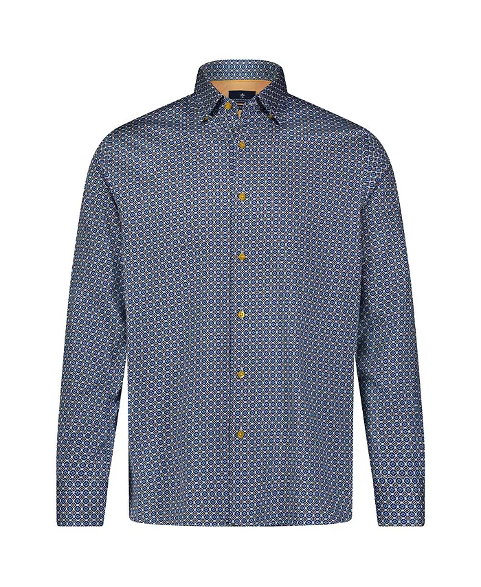 

Мужская рубашка Multi Blue and Diamond Print Luchiano Visconti, синий