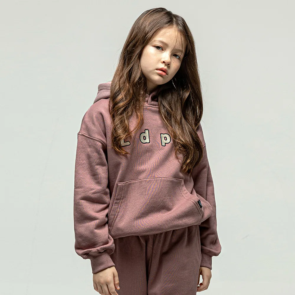 Детская худи Little Dept с вышитым логотипом, розовая