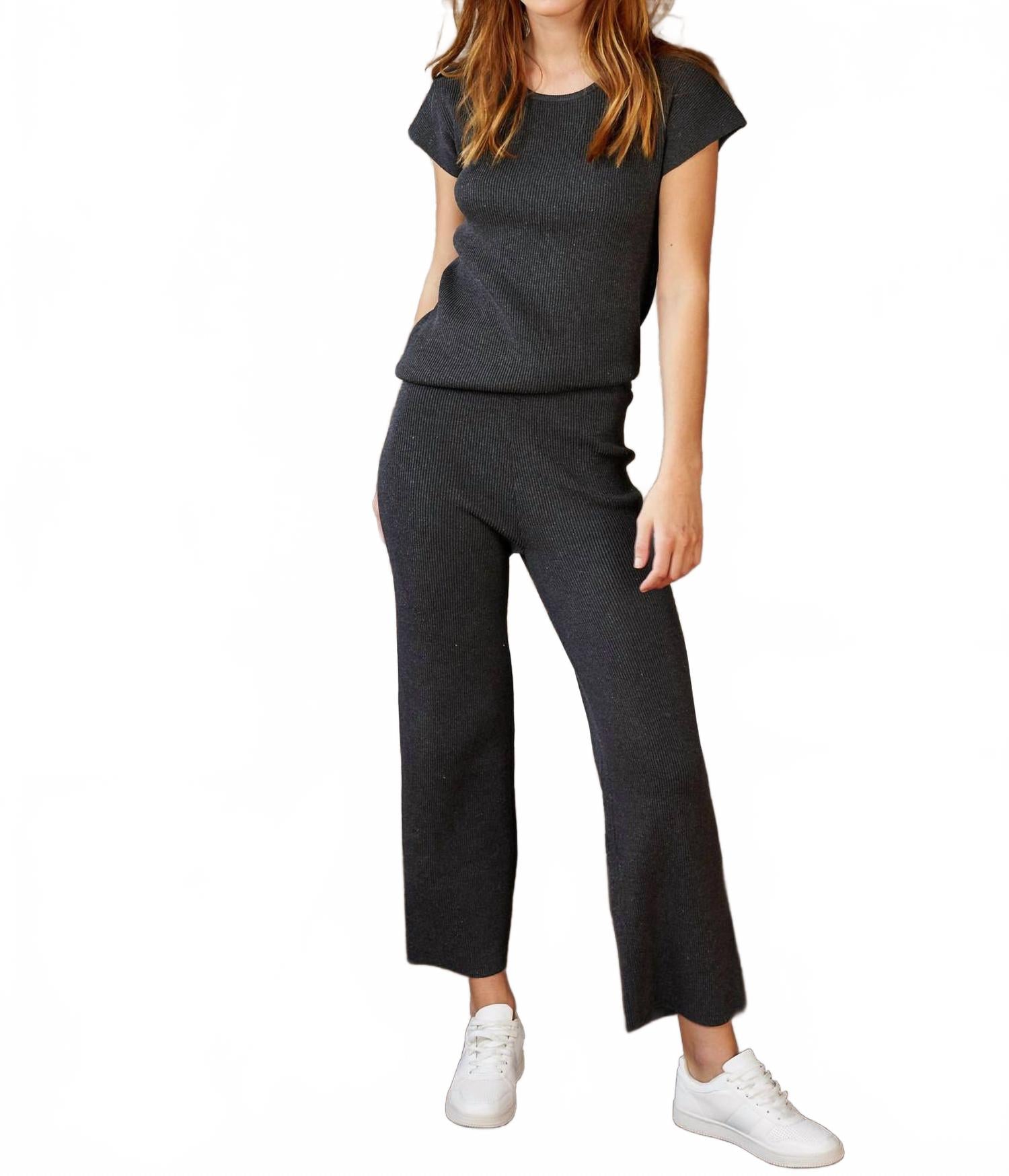 

Трикотажные брюки Aria Rib Knit, цвет «уголь» Little Lies, Charcoal