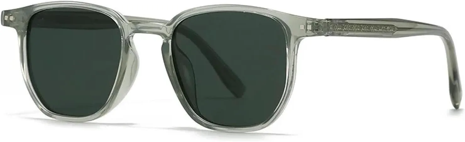 

Качественные мужские солнцезащитные очки, модные солнцезащитные очки UV400 в стиле ретро с заклепками, женские роскошные серые VVTWSSW, C4 Transparent Green