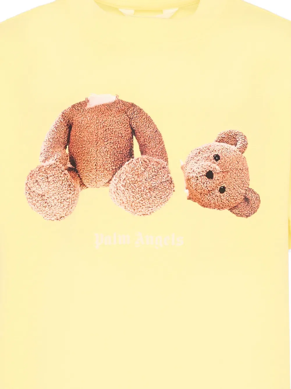 Футболка с короткими рукавами и графическим принтом Palm Angels Kids, желтый — фото 3