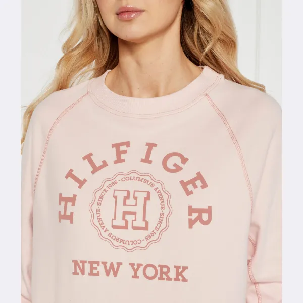 Университетская толстовка стандартного кроя реглан Tommy Hilfiger, розовый — фото 3