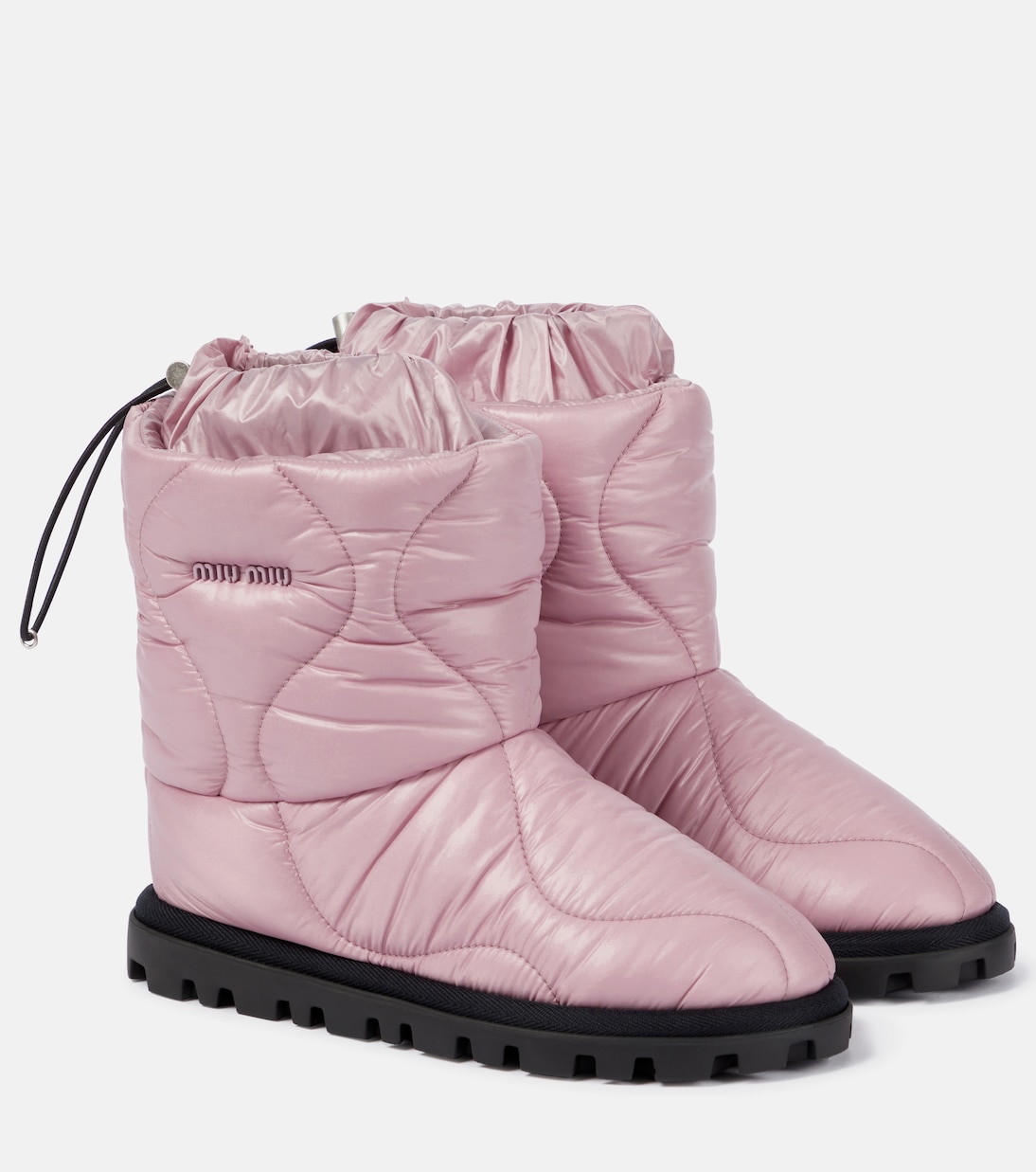 Логотипные зимние ботинки Miu Miu, Alabastro