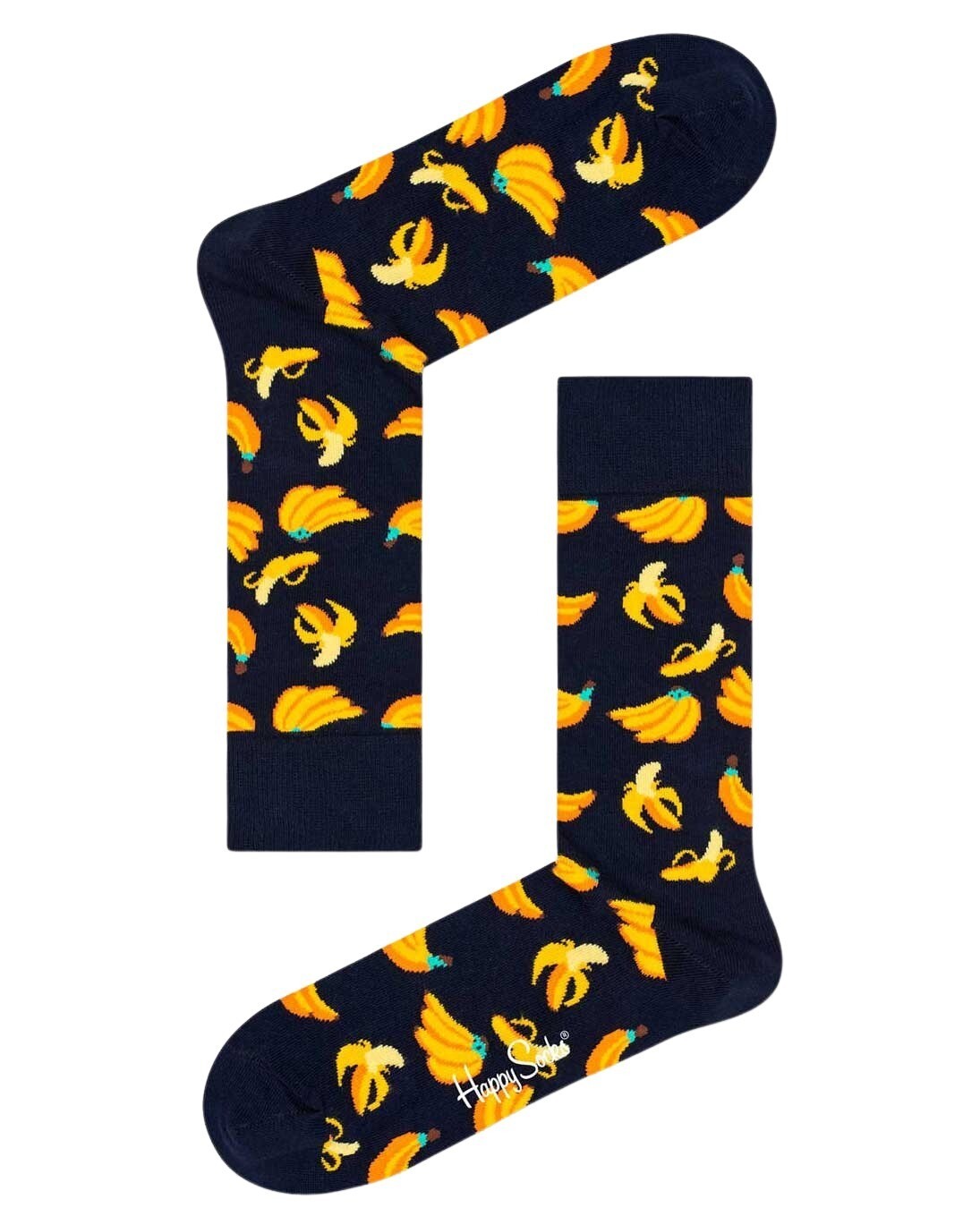 

Носки женские Happy Socks с принтом бананы, черный