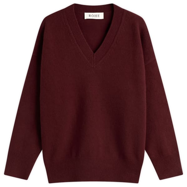 

Вязаный джемпер с V-образным вырезом Róhe, бургундия