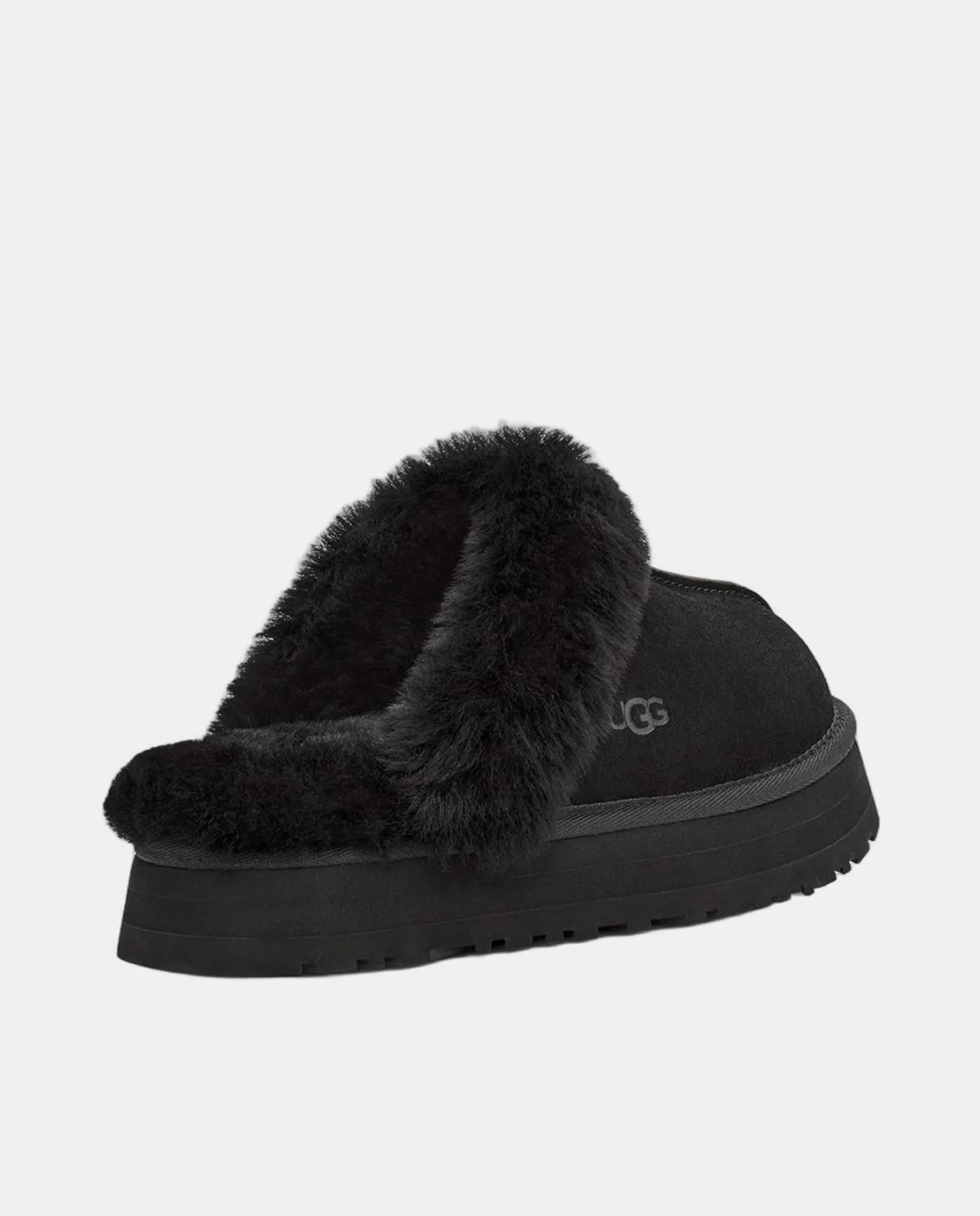 Женские тапочки DISQUETTE из кожи и меха Ugg, черный — фото 3