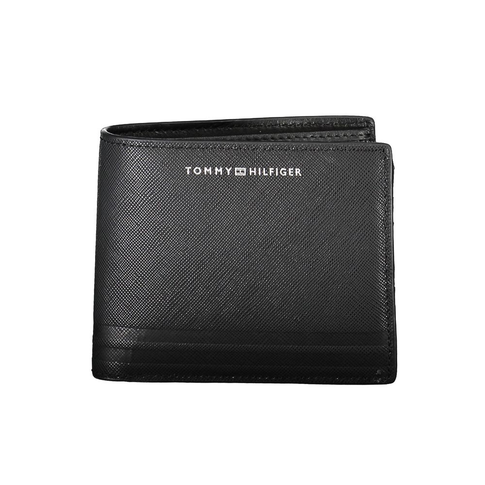 

Черный кожаный мужской кошелек Tommy Hilfiger