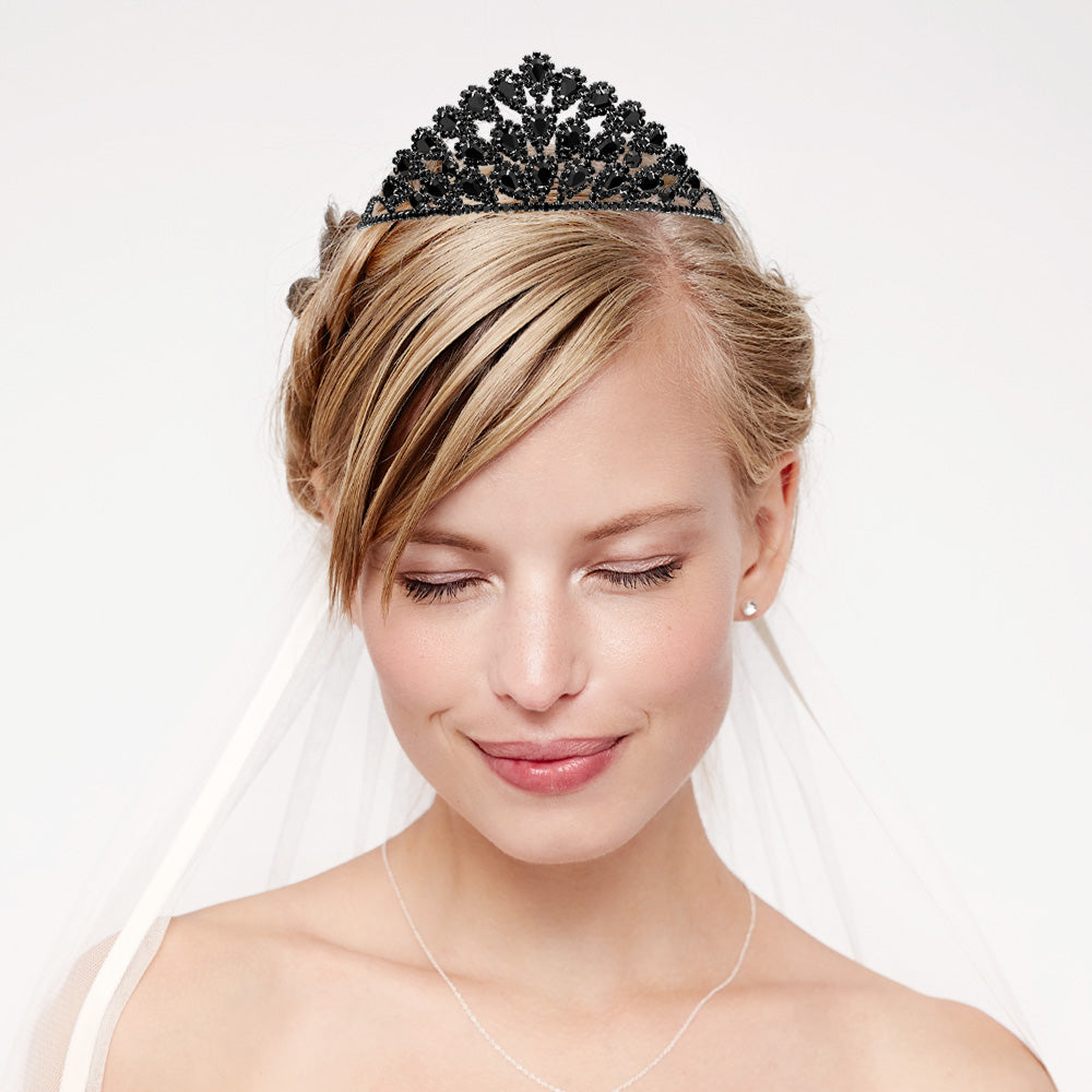 

Диадема принцессы с каплевидными камнями FASHNZFAB, черный