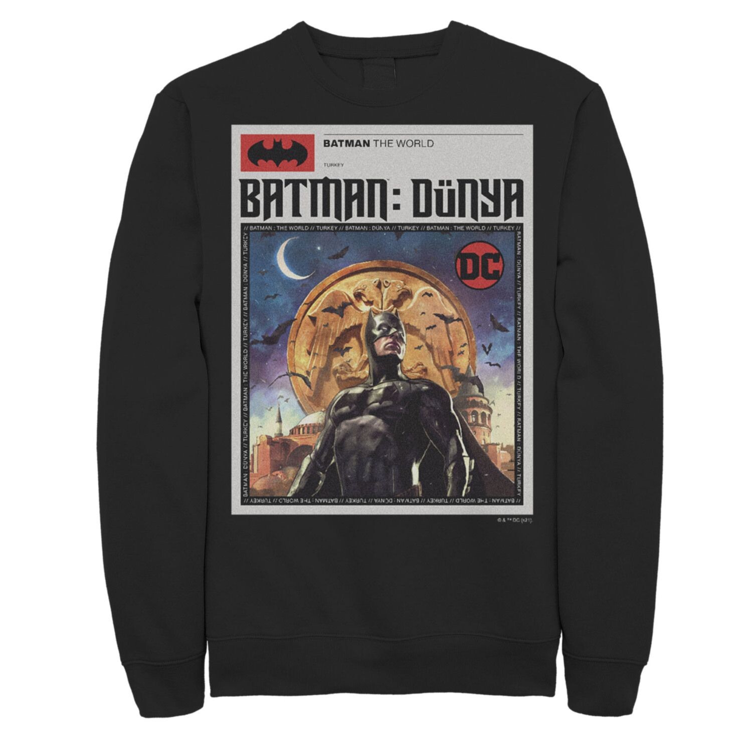 

Мужской свитшот с плакатом Batman: The World Turkey News Licensed Character