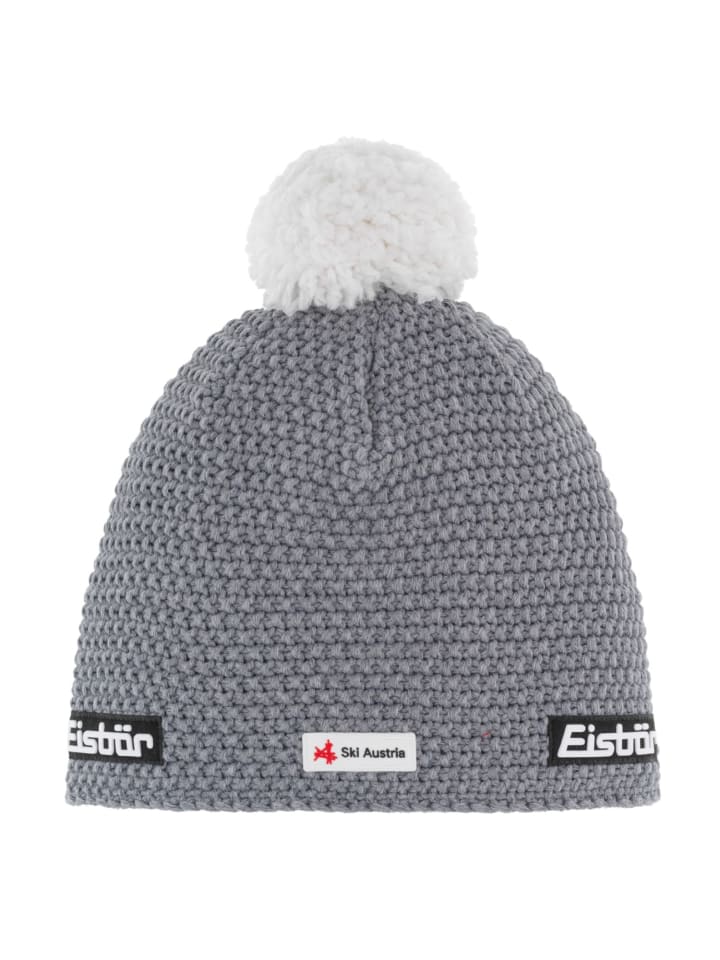 

Вязаная шапка Jamie Pompon MÜ SKA с помпоном серого цвета Eisbär