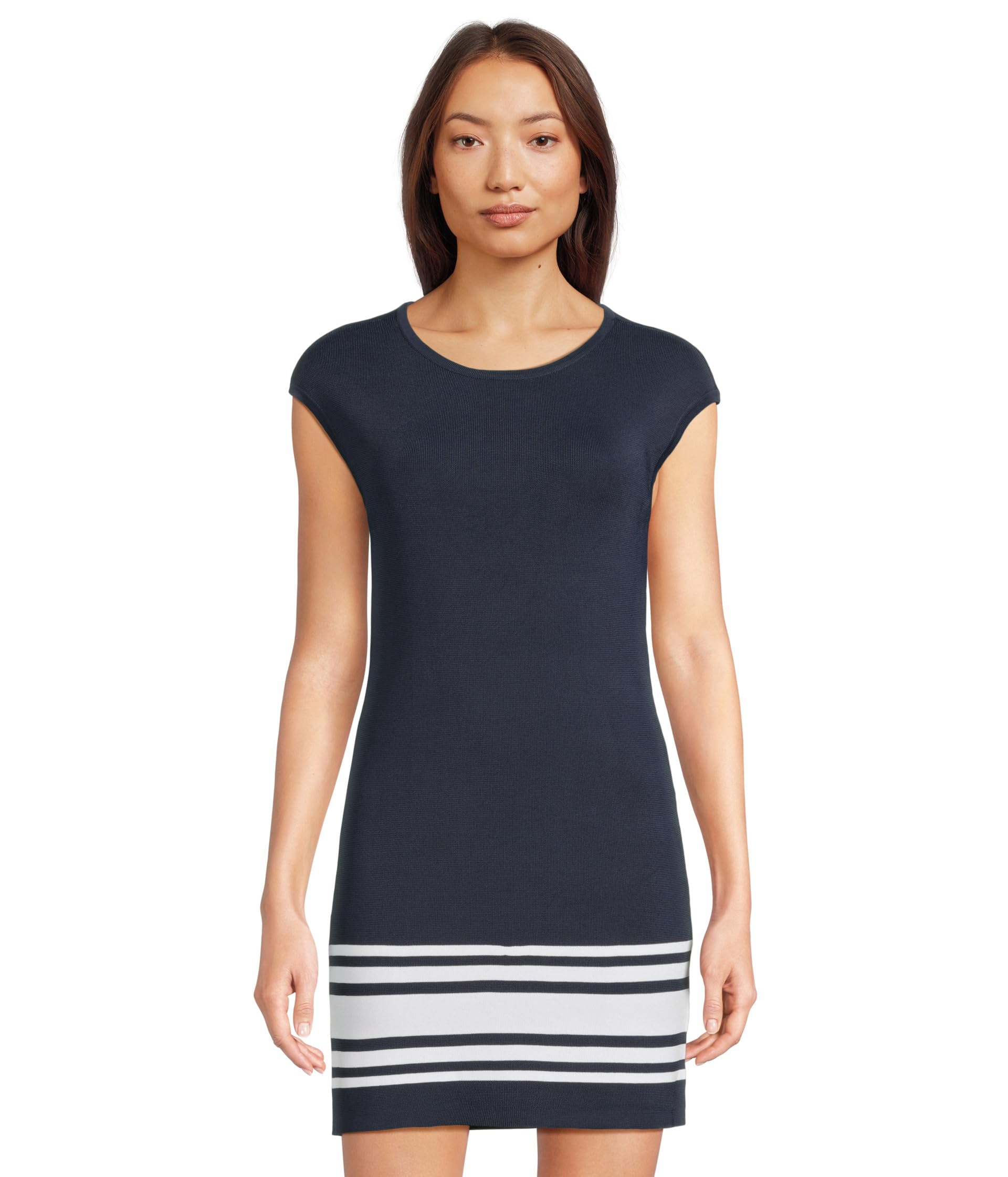 

Свитер Lauren Ralph Lauren Two-Tone Cap-Sleeve Shift Sweater Dress, Refined Navy/White