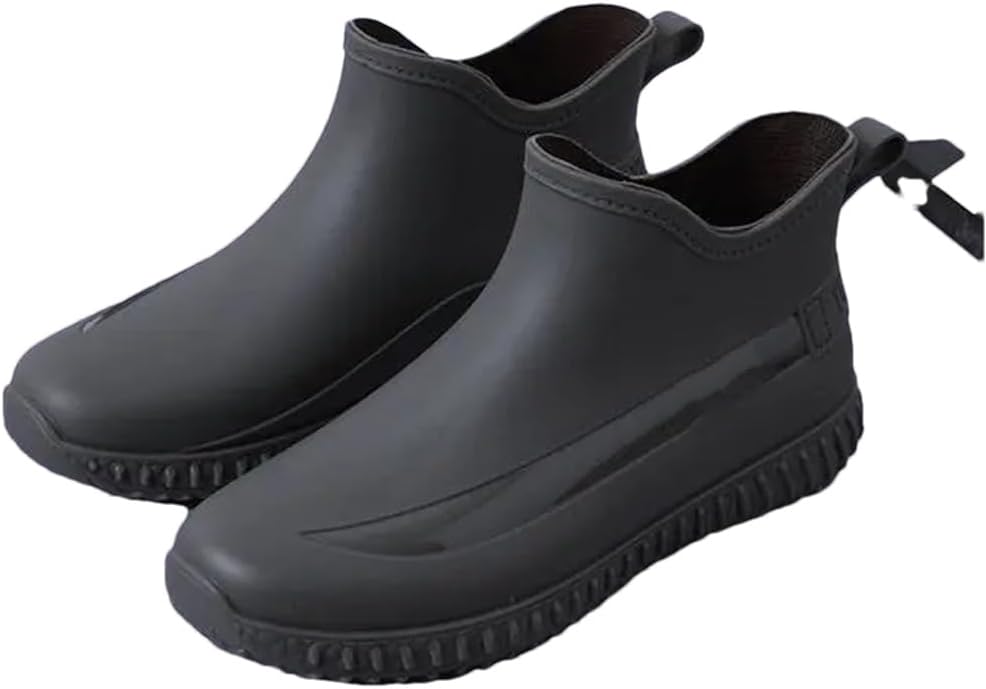 

Мужские короткие резиновые сапоги Wjnvfioo Fashion, непромокаемые, с противоскользящей подошвой, для кухни, автомойки, износостойкая водонепроницаемая обувь, серый