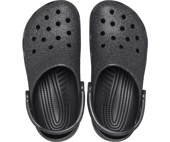 Классические блестящие сабо Crocs женские, цвет Black Glitter — фото 3