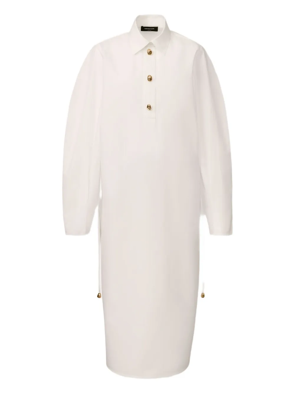

Миди-платье-рубашка с застежкой на пуговицы и кулиской Fabiana Filippi, белый