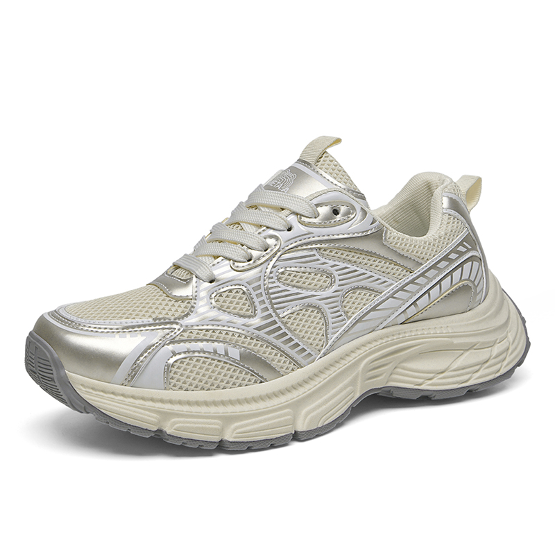 Низкие массивные кроссовки мужские KOMETA.A, белый золотой (with Fleece-Lined Insole) — фото 4