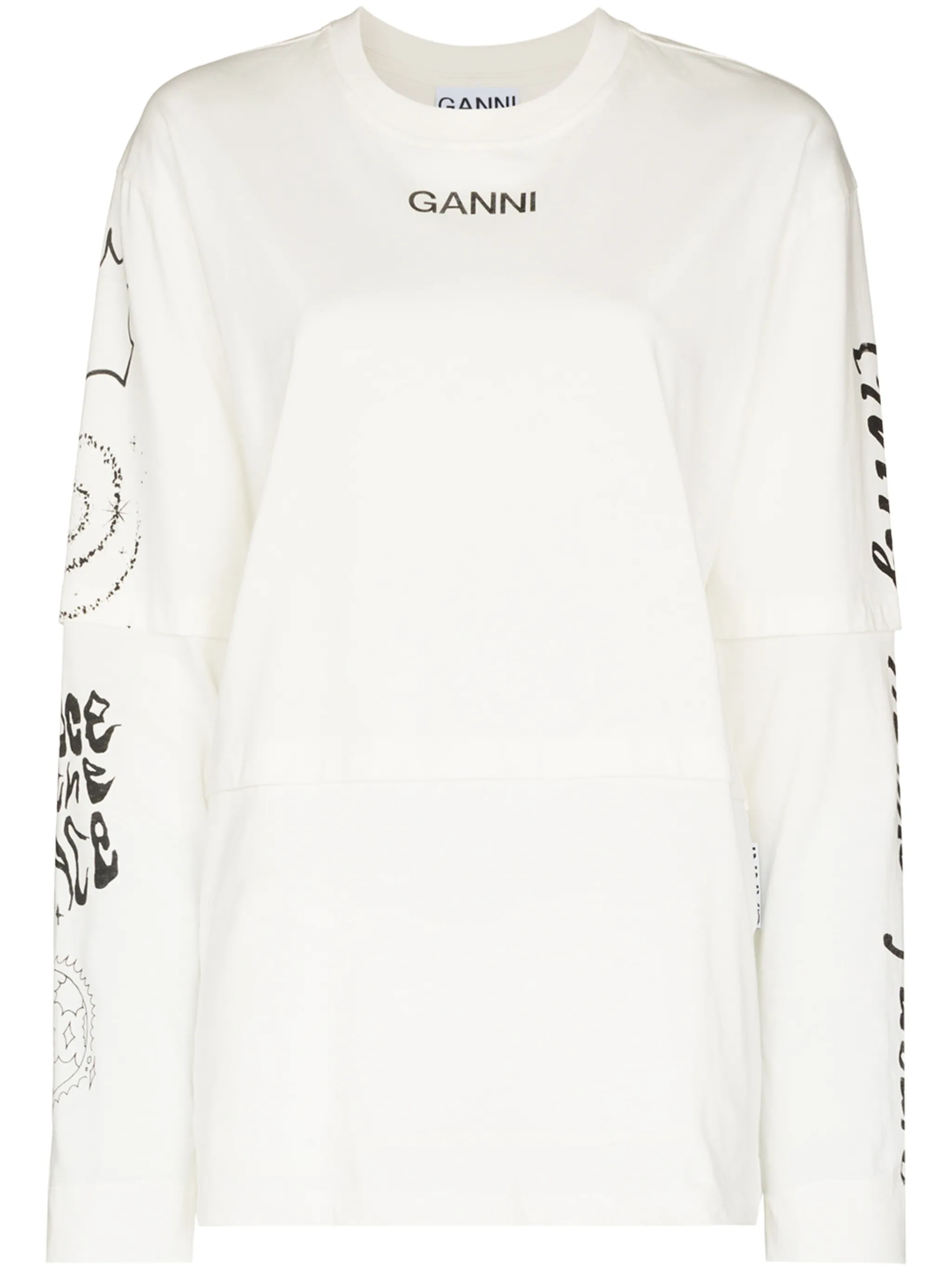 

Футболка из джерси с логотипом Ganni, белый