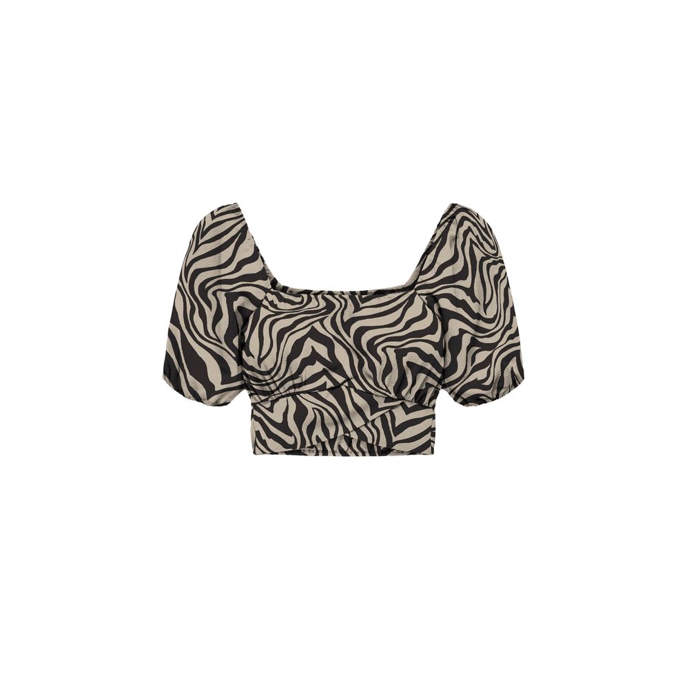 

Бежевые вискозные топ и футболка ONLY