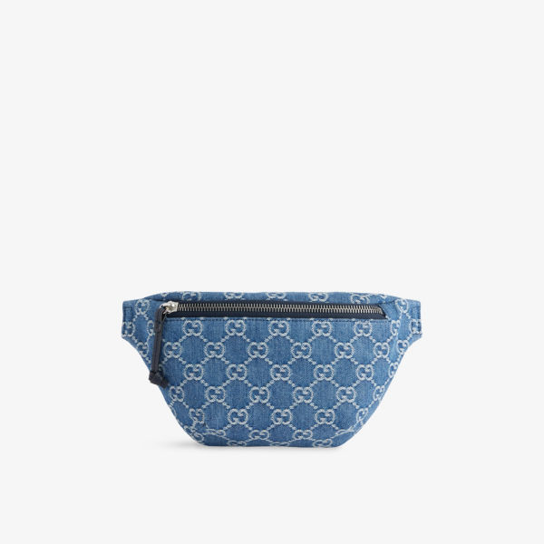 

Поясная сумка детская Gucci с монограммой, синий