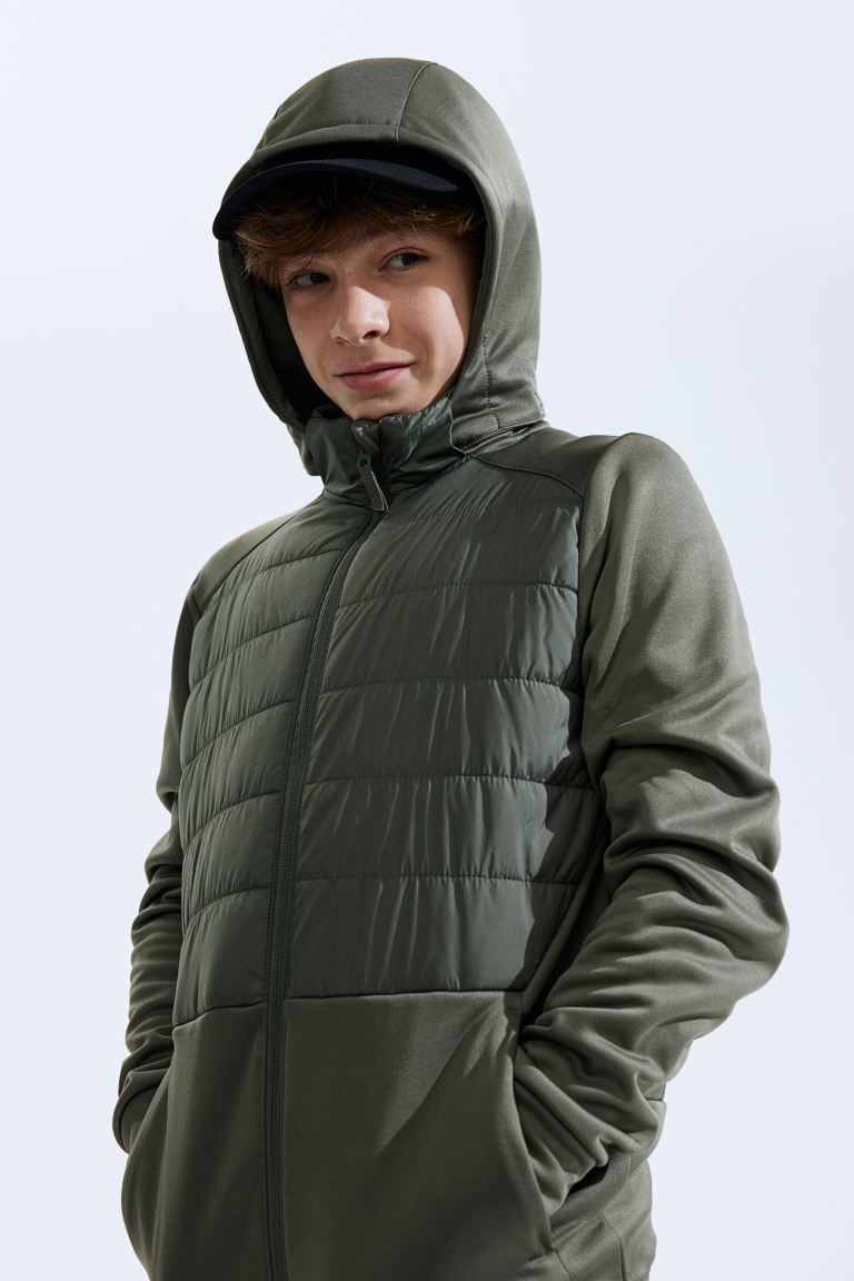 

Утепленная спортивная куртка H&M, хаки