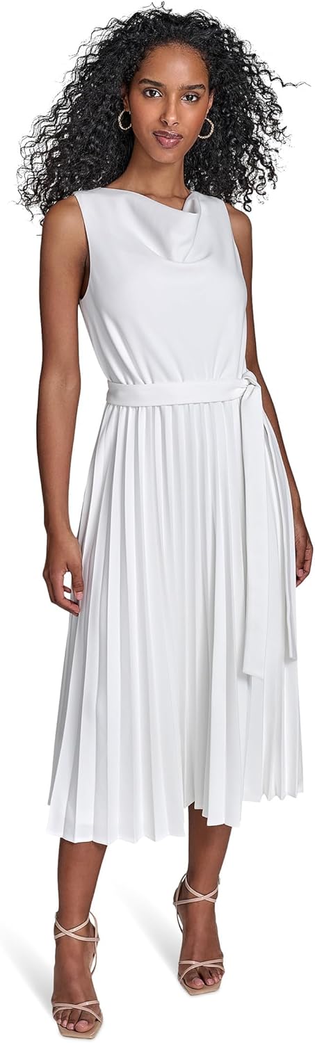 

Женское платье-футляр Calvin Klein Scuba Crepe Pleat, Cream
