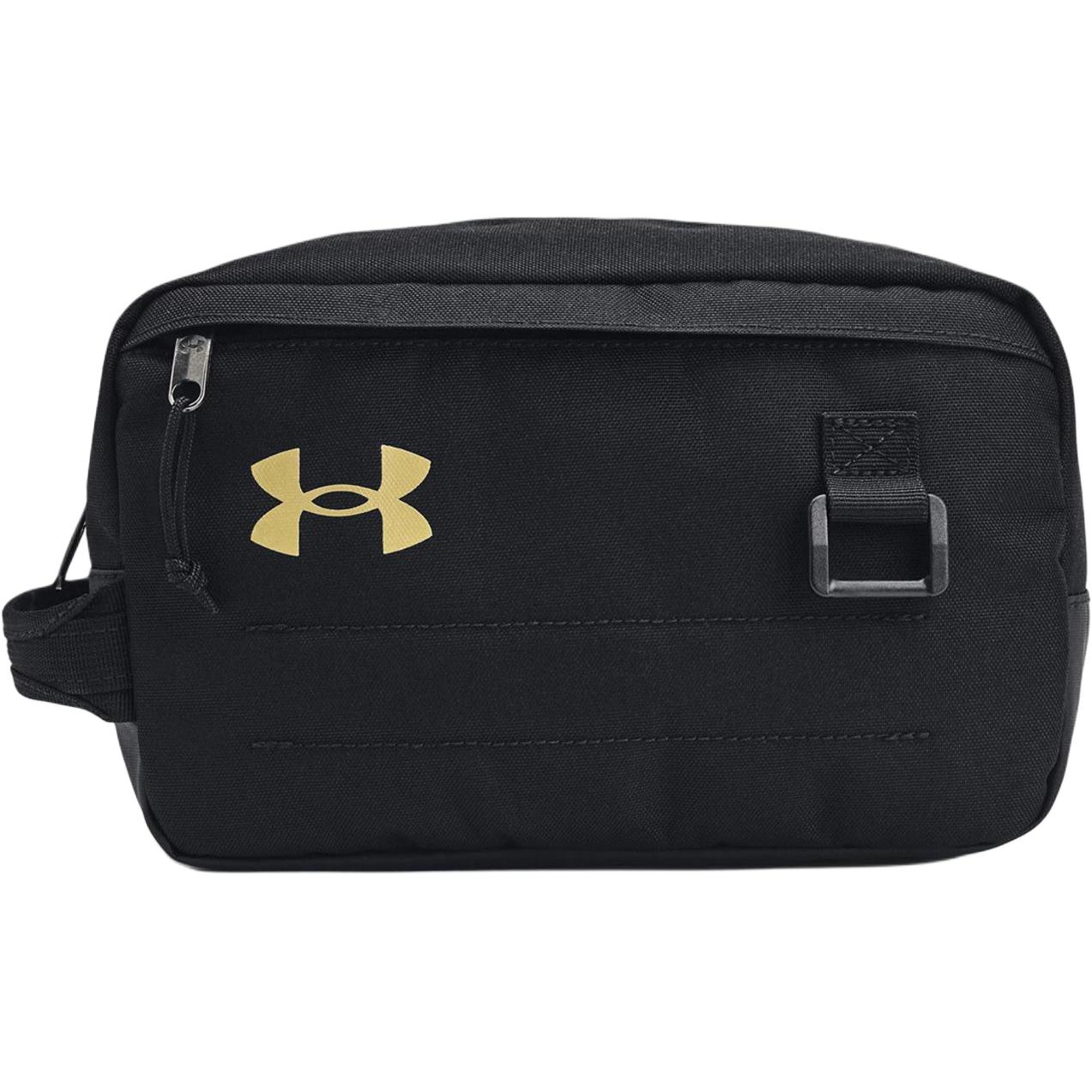 

Under Armour Полиэстеровая дорожная сумка обычная мужская черная с металлическим золотом, Black & Metal Gold