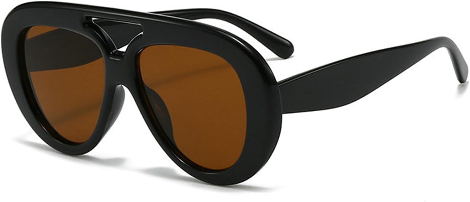 

Солнцезащитные очки Willochra в винтажном овальном стиле для женщин и мужчин, в стиле «пилот», ретро, ​​с двойной перемычкой, массивные, модные, с защитой от УФ-излучения UV400, C2