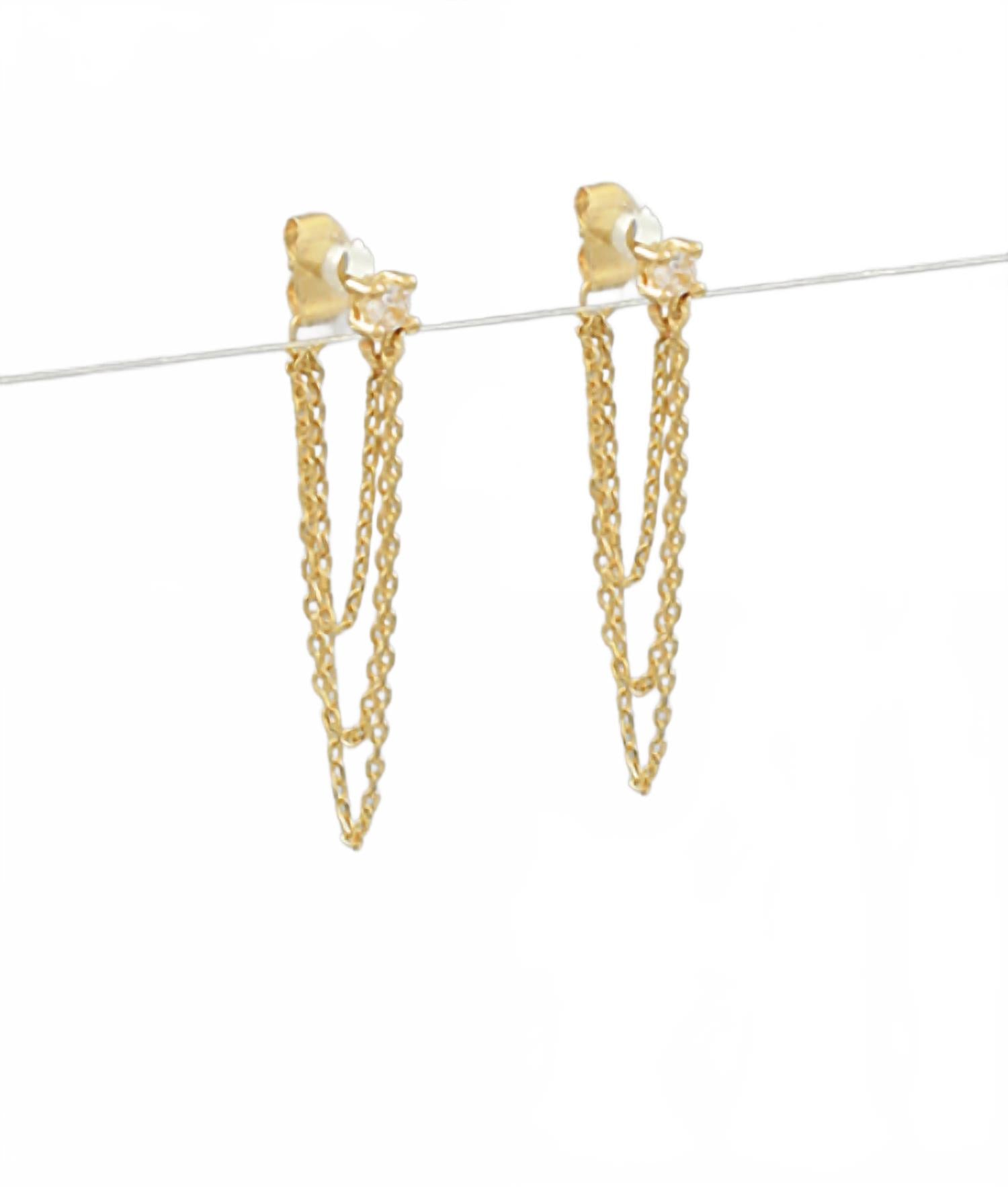 

Женские серьги-подвески на цепочке из золота золотойen Stella, золотой