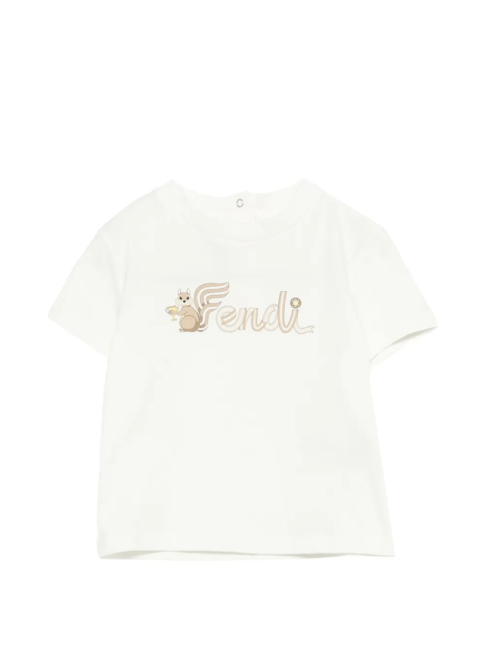 Футболка с принтом белки Fendi Kids, белый