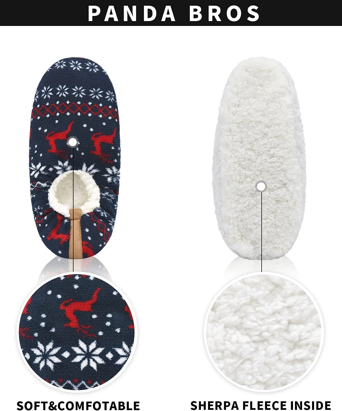 

Мужские носки-тапочки Panda Bros, низкие, супер мягкие и теплые, для дома с противоскользящей подошвой, темно-синий