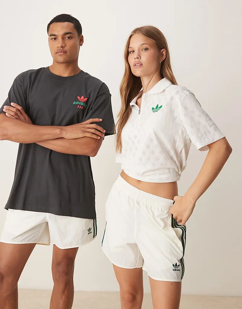 Шорты adidas Originals Adicolor Sprinter белого и зеленого цветов — фото 2