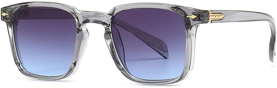 

Ретро классические квадратные солнцезащитные очки для женщин с защитой от УФ-излучения UV400, модные мужские солнцезащитные очки с заклепками и градиентным переходом цвета SKFGNX, Gray Gray Blue