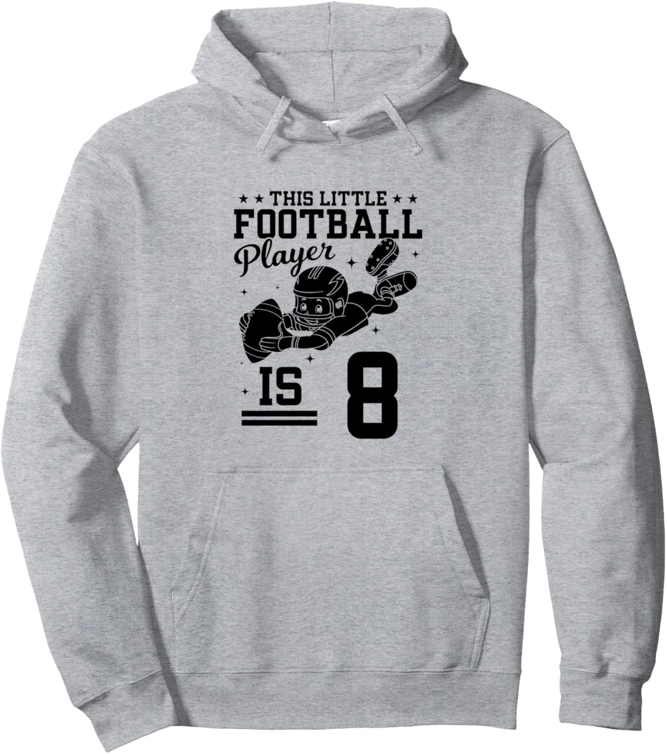 

Толстовка с надписью «8-летний футболист» - подарок на 8-летие 8Th Birthday Party Football Player, серый